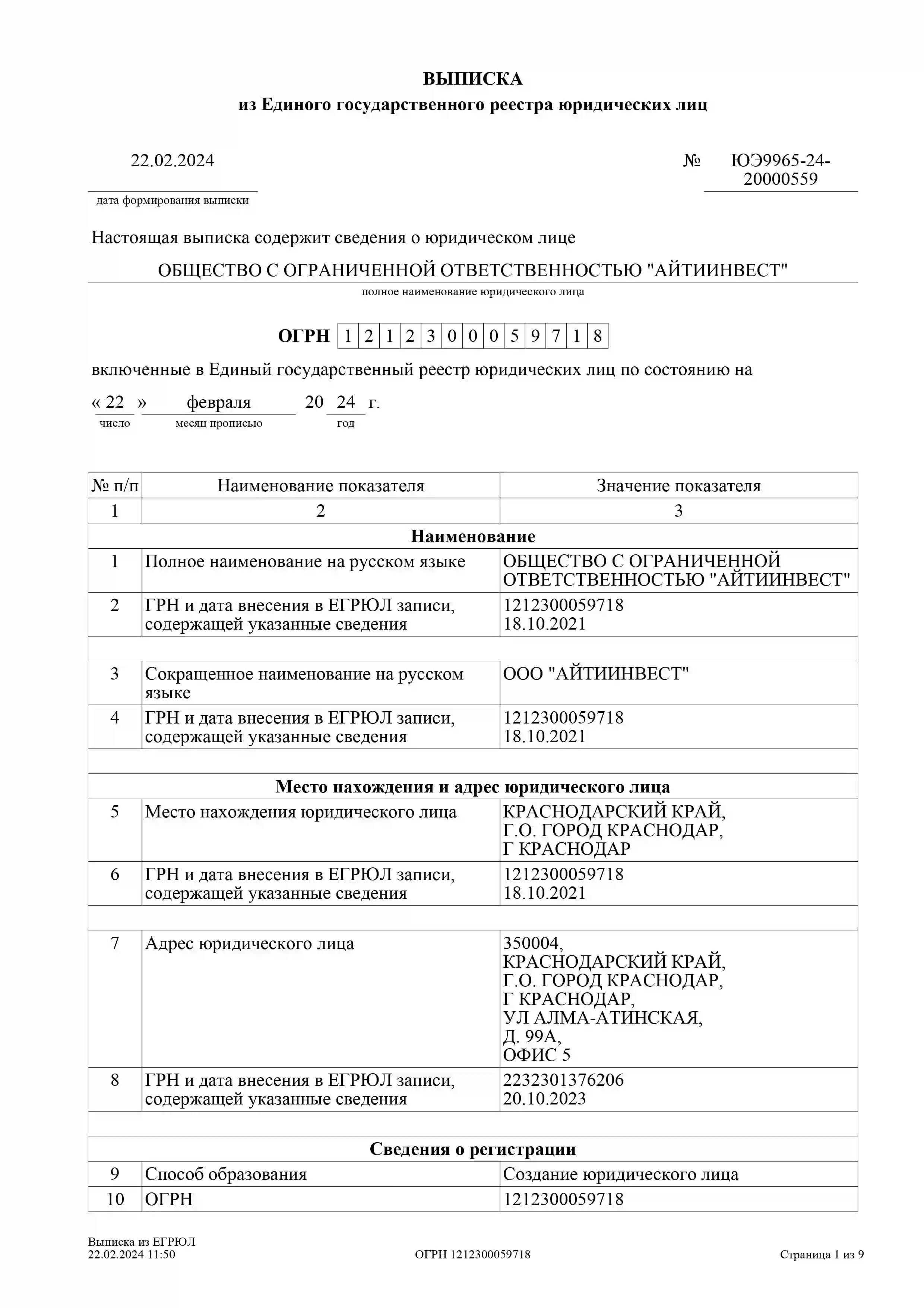 скан первой страницы выписки из ЕГРЮЛ