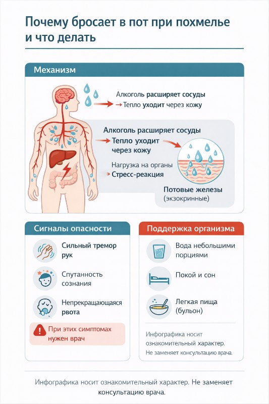 инфографика, почему бросает в пот 
