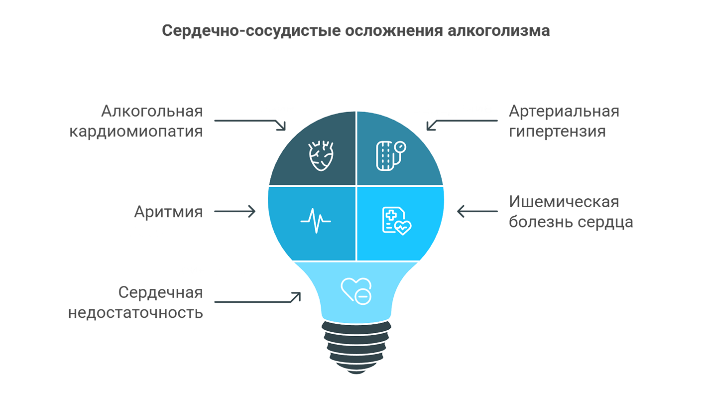 Сердечно-сосудистые осложнения алкоголизма (инфографика)