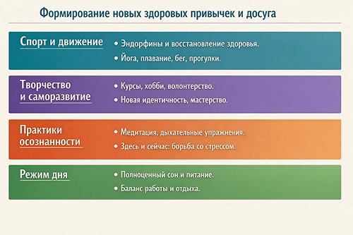 Формирование новых здоровых привычек и досуга(инфографика)